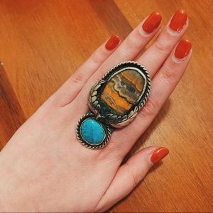 Sterling Silver Turquoise ring 7.5